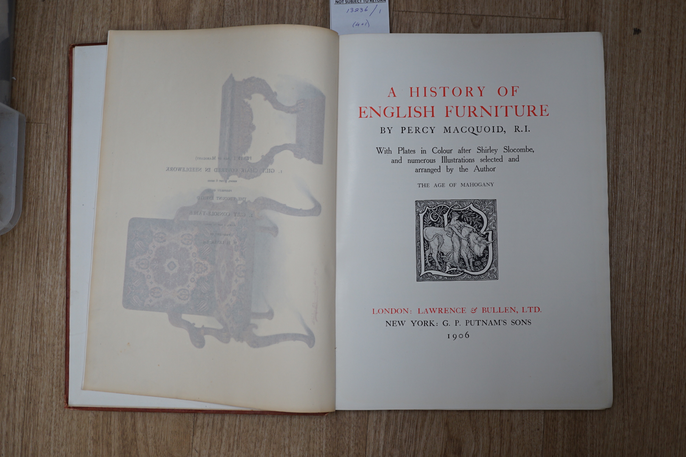 Books: Macquoid, Percy - Ages of Mahogany, Oak and Satinwood 1904-6 (Five vols)